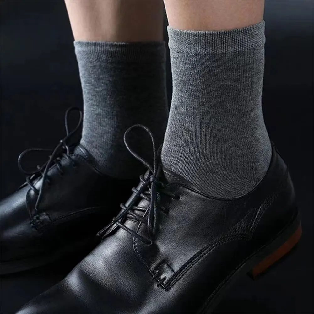 3 Pairs Solid Color High-Quality Men Socks Soft Breathable Antibacterial Black White Gray Comfortable Sports Business Mens Socks