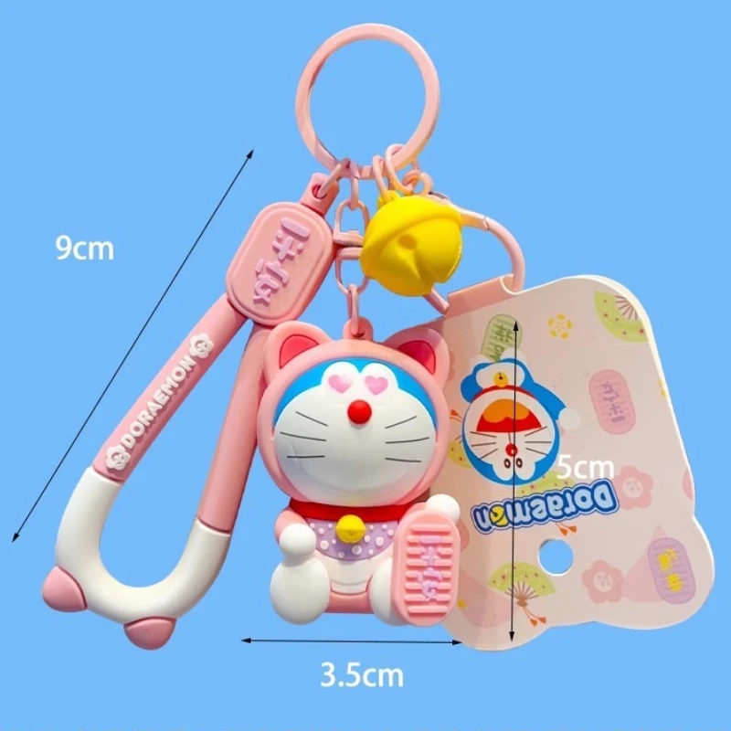 سلسلة مفاتيح أصلية من سلسلة Doraemon Lucky Cat، قلادة قطة جلجل ملونة، قلادة حقيبة دمية لطيفة #6