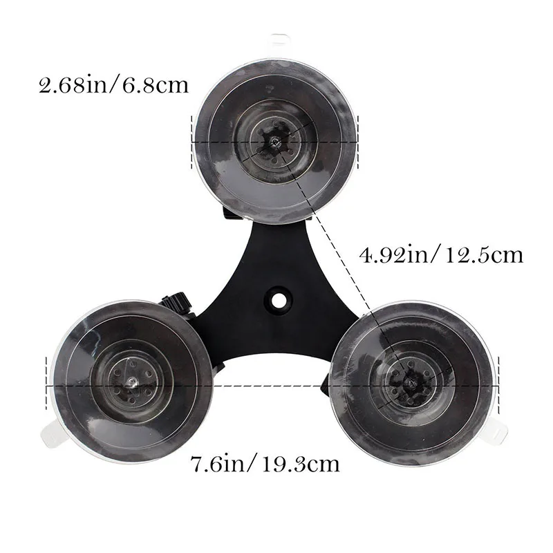 Triple Suction Cup Mounts For Hero 3+ /4 /5  For Go Pro HD Camera For GOPRO Triangular Suction Cup Accessories