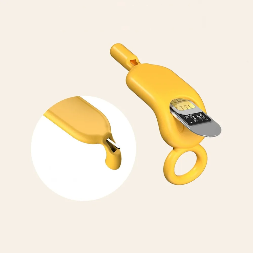 2 IN 1 SIM Card Removal Needle Pin with Protector Holder Cellphone Accessories SIM Cards Storage Case Anti-Lost Keyring