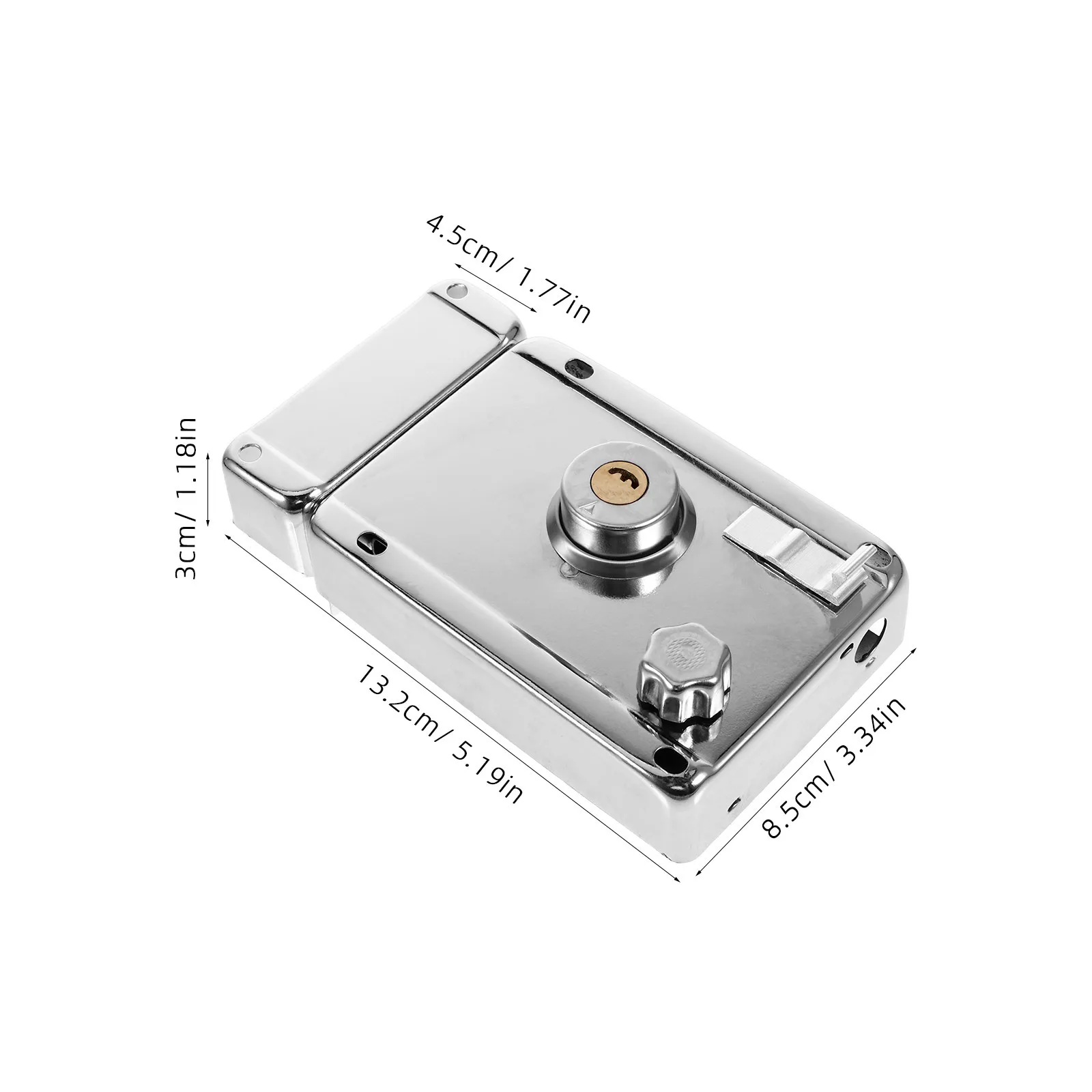 مجموعة واحدة من قفل الهلال الداخلي من الفولاذ المقاوم للصدأ لباب غرفة النوم، أمان متين مقاوم للتآكل