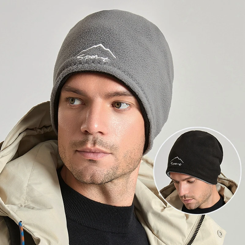 Dwustronna, wiatroszczelna, ciepła Polar runo, czapki typu beanie dla mężczyzn, damska czapka zimowa czapka z czaszkami Unisex, odporna na zimno