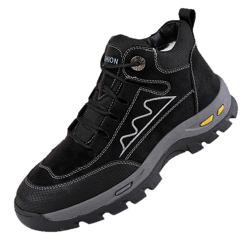 

Осень-зима Новые дизайнерские зимние ботинки для мужчин Большой размер Модная повседневная обувь на платформе Мужская уличная теплая хлопковая обувь Мужская