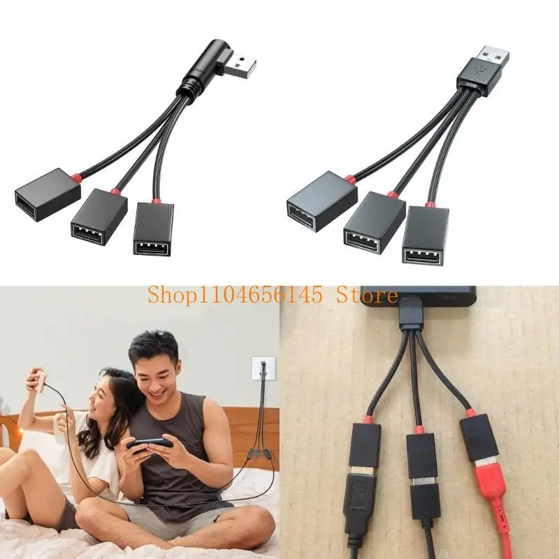 

652F USB Power Splitter 1 Male to 3 Female USB 2.0 Adapter 1 to 3 USB Splitter USB Extension Cable USB multiport for Charging