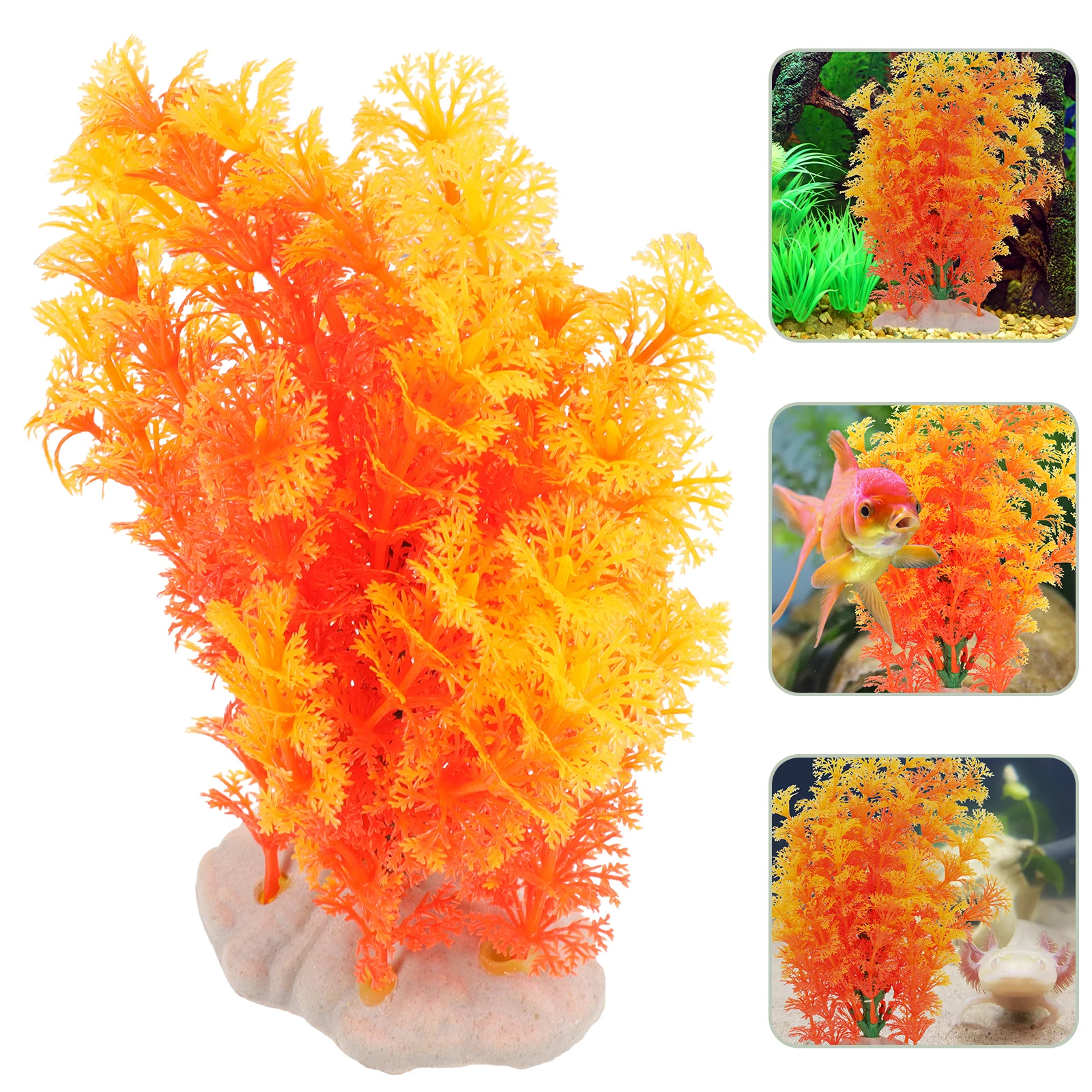 

Delicate Aquarium Craft Desktop Fish Tank Decor Fake Plant Plastic Supply Compact Realistic Household Office Decorative
