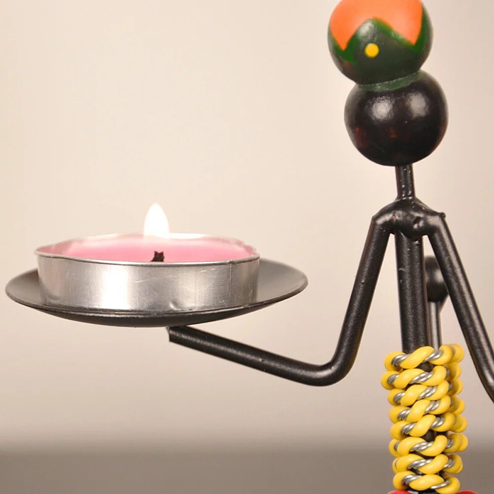 

Holder Decorative Iron Metal Candlestick Folk Style For Home Wedding Banquet Office Lighting Living Room Kitchen