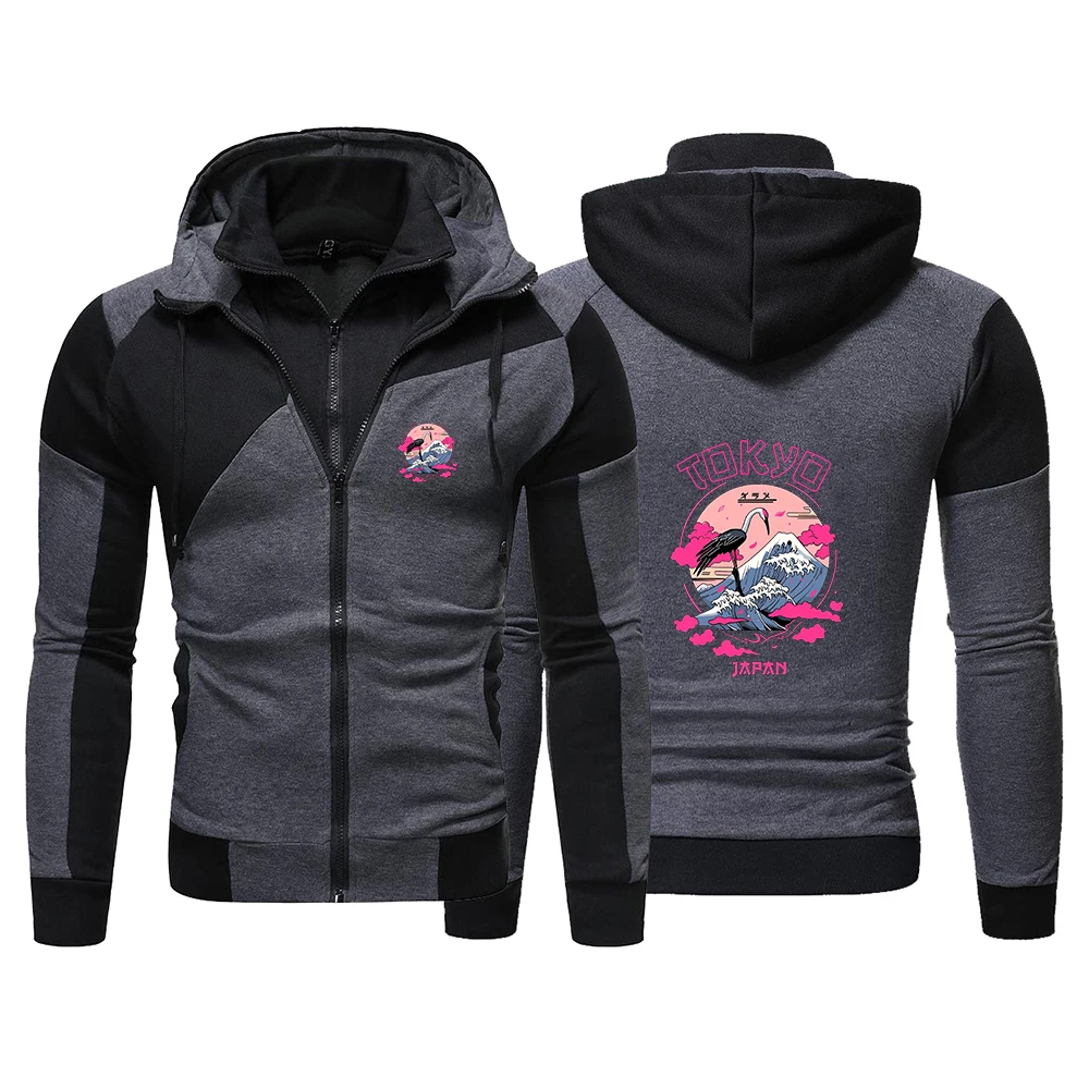 

Мужская дизайнерская толстовка-кардиган в стиле пэчворк с принтом Tokyo Casual 2026 для весны и осени, новинка