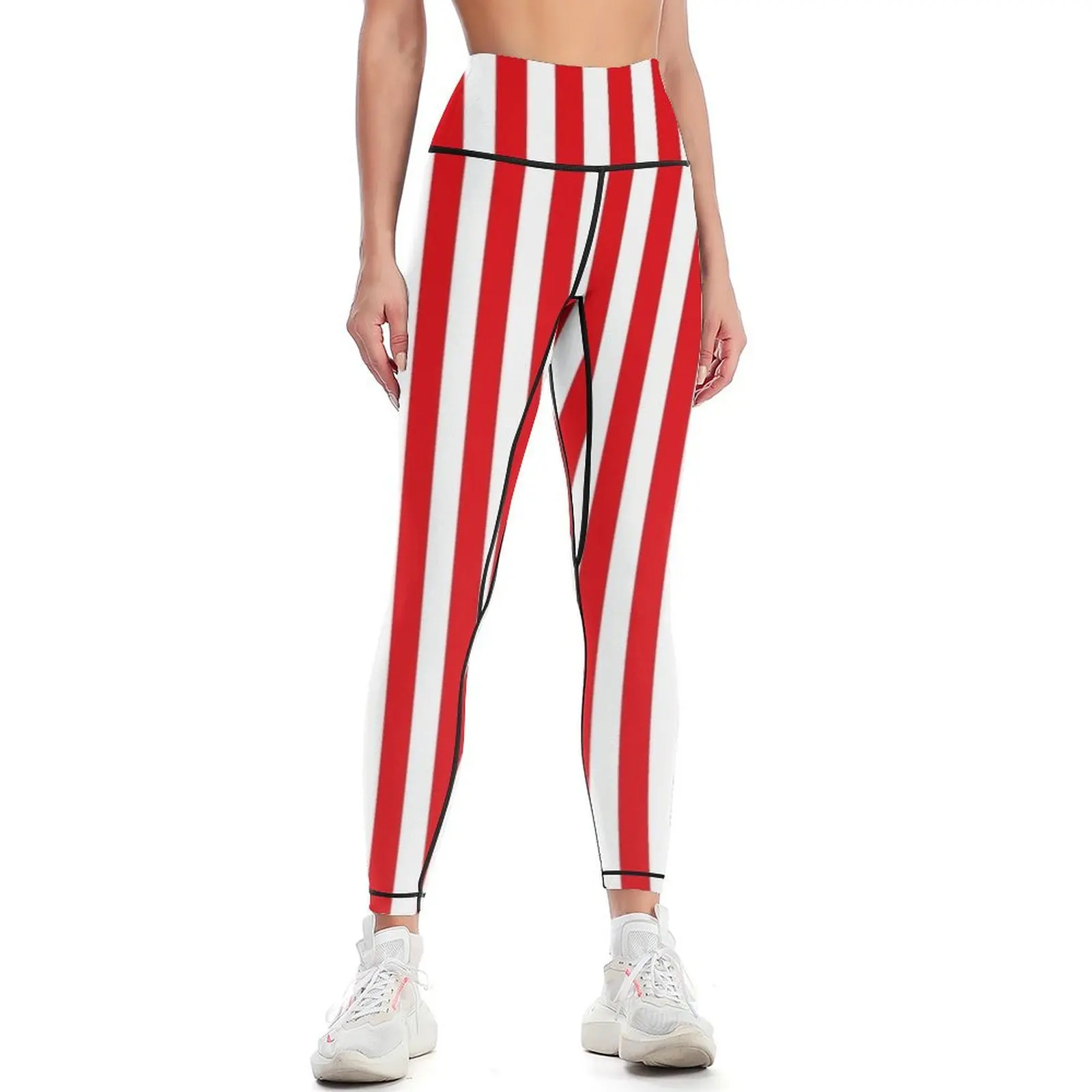 

Red Stripes Leggings workout shorts Training pants Womens Leggings