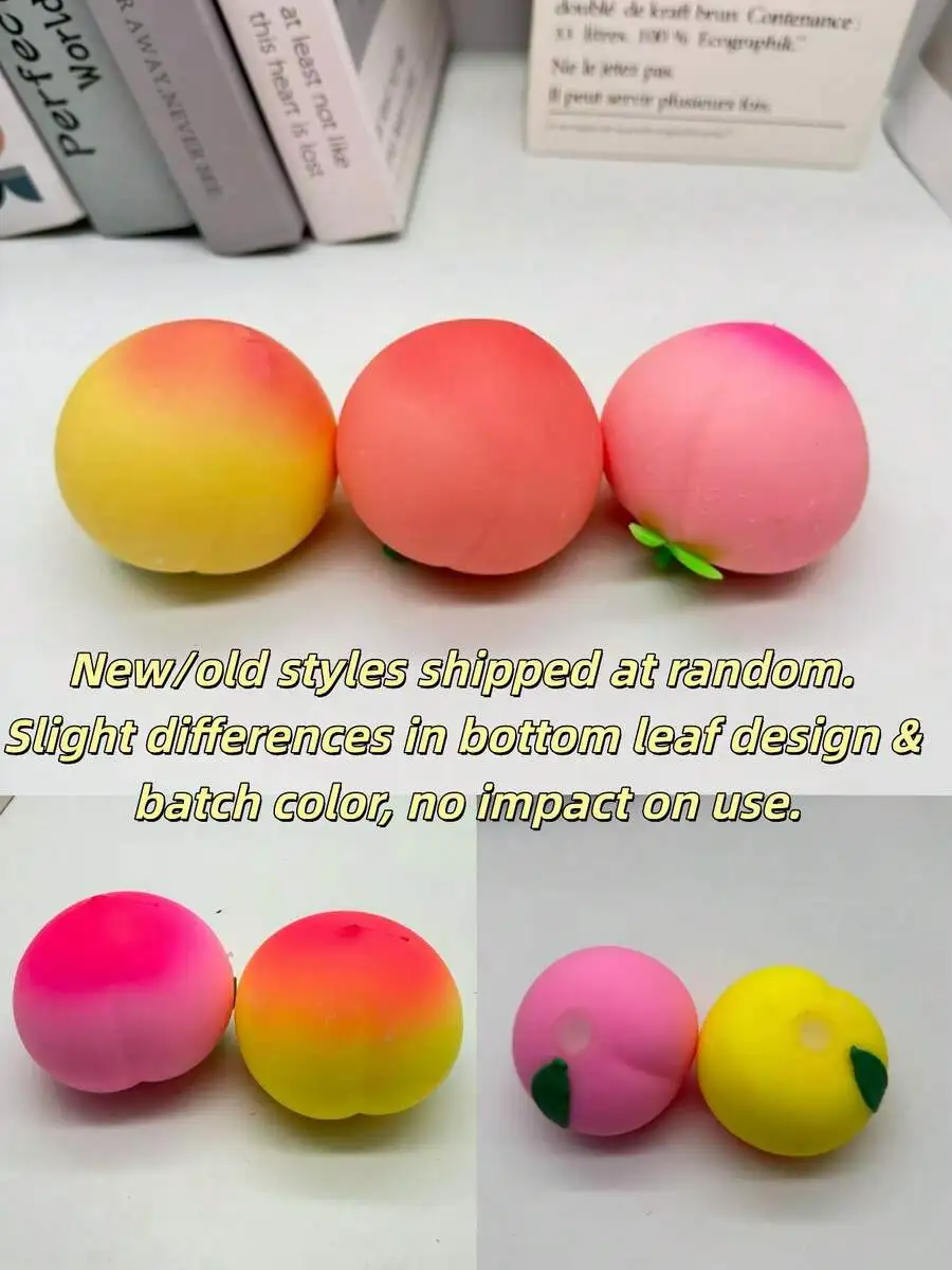 2pcs or 1pc peach-shaped squeeze toy for stress relief slow rebound squishy ball ideal for office party home birthday gift