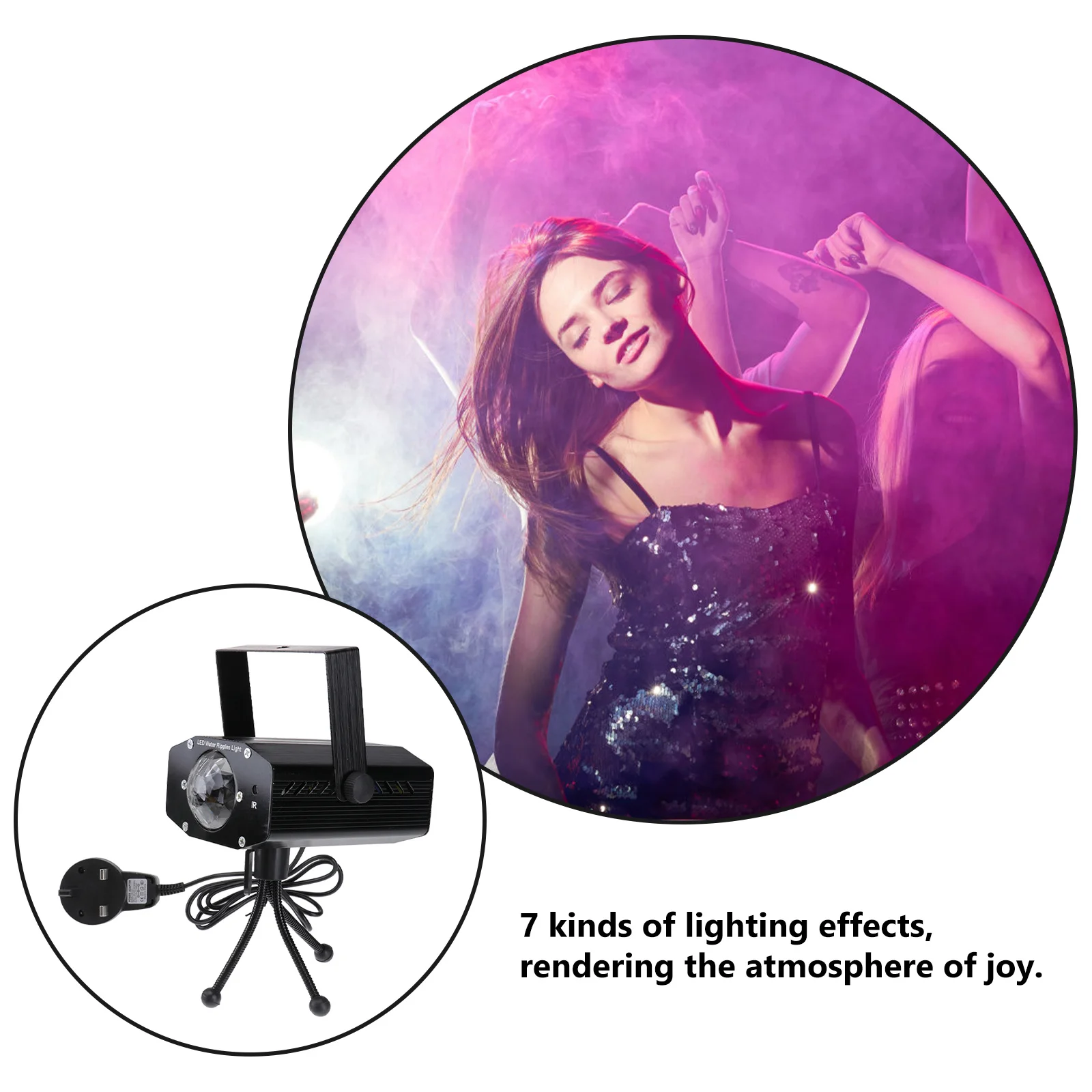 

Светодиодный водяной 7-цветный RGB вращающийся шаровой светильник с дистанционным управлением, дискотека, диджей, вечеринка, сценическое освещение, клуб, КТВ, свадьба