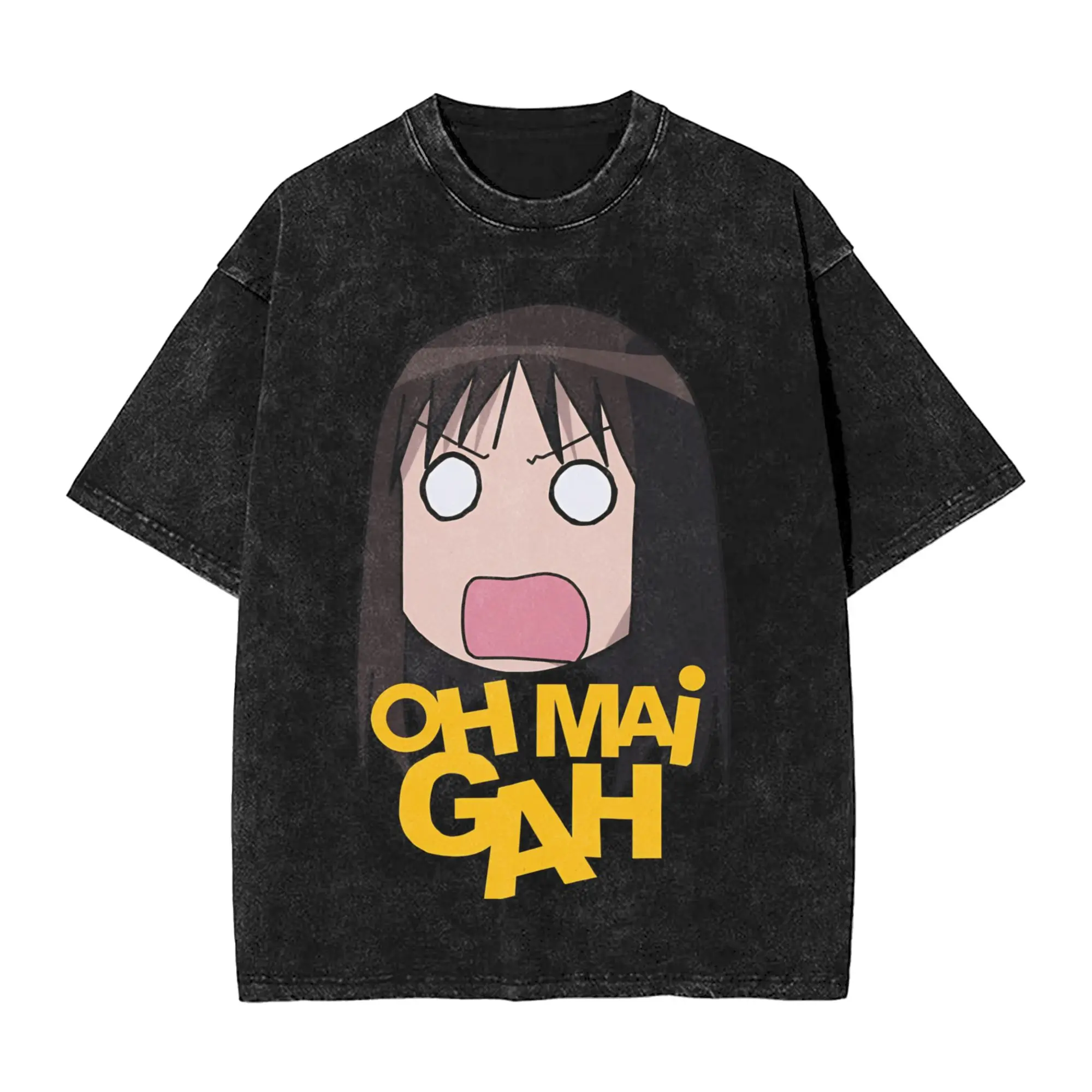 

Azumanga Daioh мытая футболка мужская Y2K классические повседневные футболки летняя футболка в стиле хиппи с круглым вырезом с принтом одежда больших размеров