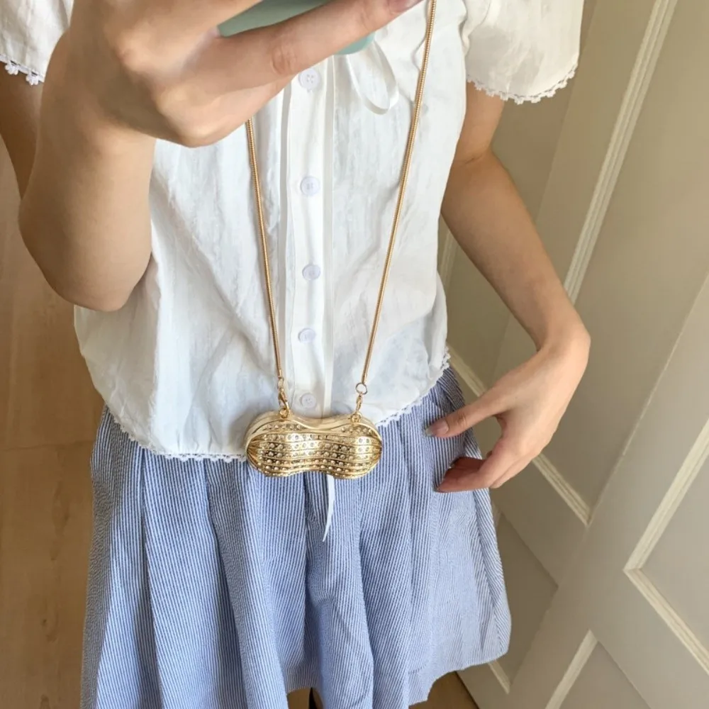 

Роскошная креативная мини-сумка с арахисом, легкая сумка-слинг с магнитной застежкой и кристаллами, акриловая сумка через плечо из сплава, вечерние