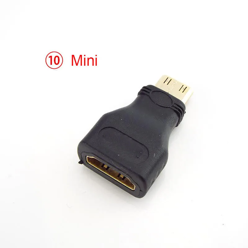 2 in 1 HDMI-compatible Connector Male to Female Converter Mini Micro Adapter Extender Cable1080P HDTV 90 180 270 360 Degree