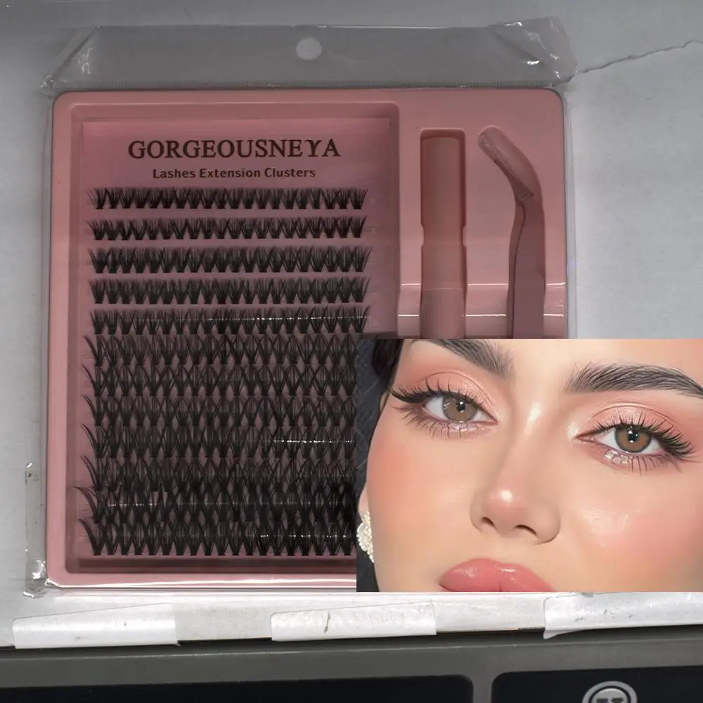 

Набор для наращивания ресниц «сделай сам», естественный объем включает пинцет для ресниц, клей для салона-качественных результатов, макияж, наращивание ресниц