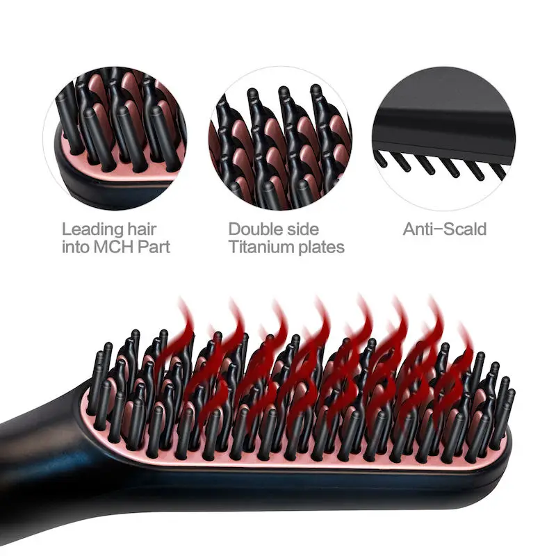 High Quality Household  Electric Beard Comb Hair Styling Tool Beard Straightener Hot Brush Hairstyle Tool