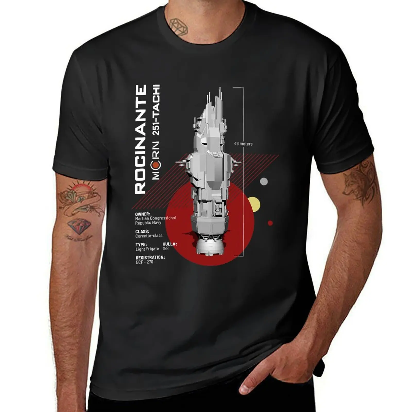 The Expanse Rocinante Ship T-Shirt cute clothes oversizeds Men's clothing