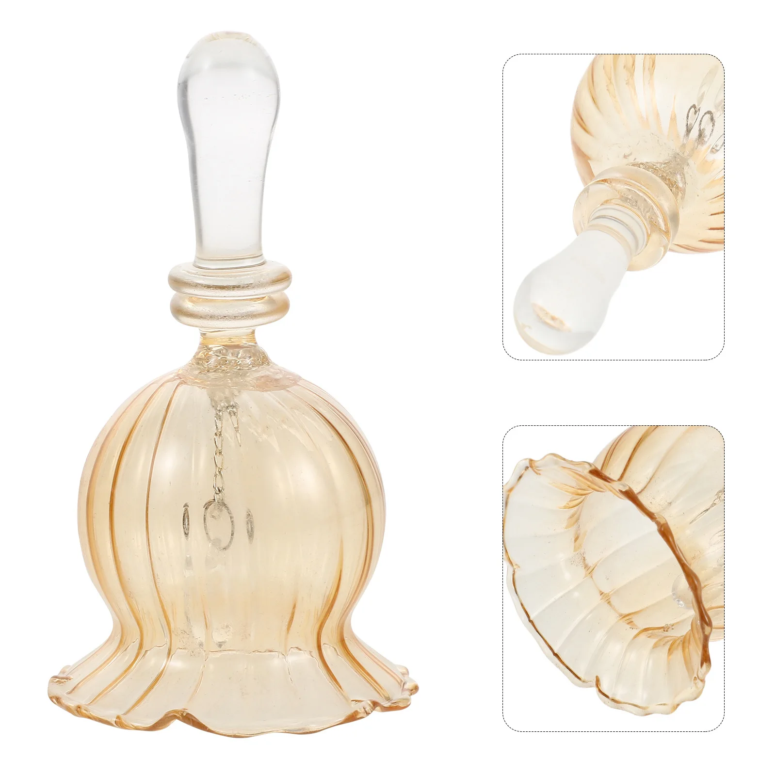 

Handheld Glass Bell Crystal Ringing Bell Elegant Vintage Tabletop Decoration for Wedding Holiday Dinner Church Events Rustic