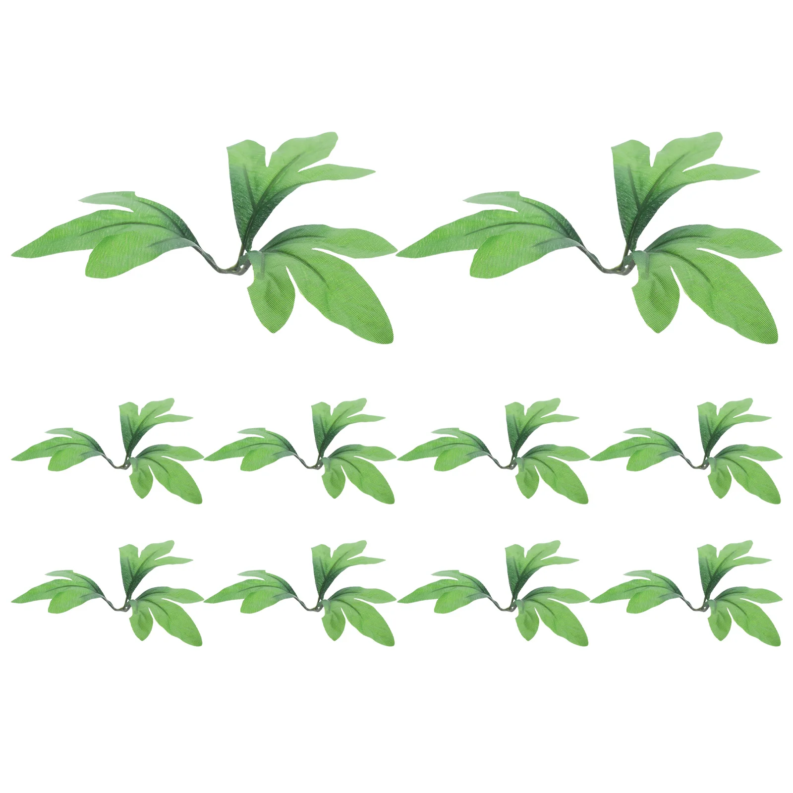 

10Pcs DIY Green Leaves High Realistic Simulation for Garden Bedroom Drawing Room Hotel Desk Decor Craft Leaves