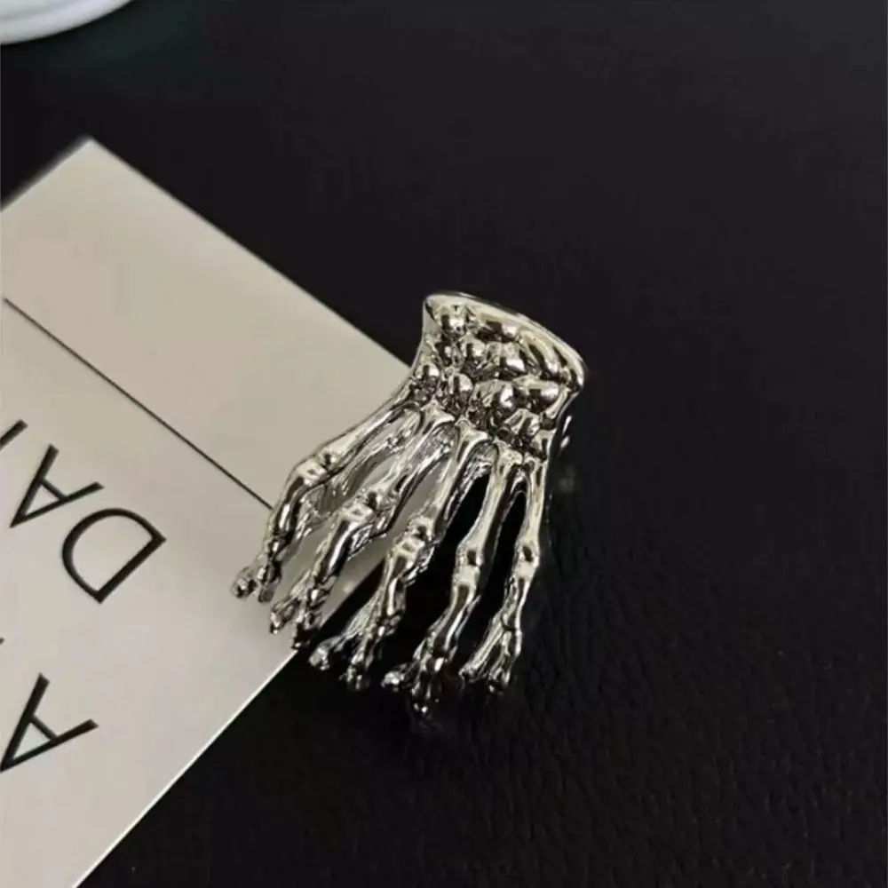 Zinc Alloy Skeleton Hand Hair Claw Skeleton Hand Bone Geometric Small Shark Clip Side Clip Korean Style Metal Hair Claw Ladies