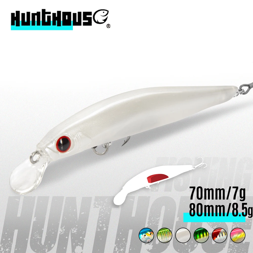 Hunthouse الفنان أسماك الصيد إغراء 70 مللي متر 7 جرام الصيد البحري الطعوم الصلبة غرق Jerkbait Wobblers تويتش عمل لسمك السلمون المرقط باس LW401
