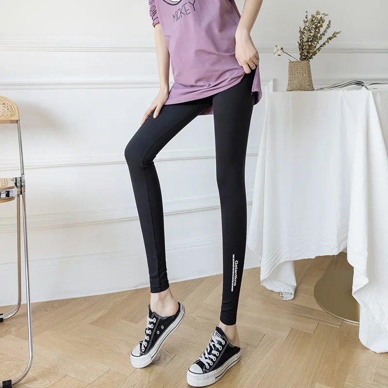 2023 Pregnant Women's Pants Solid Color And Thin Women Fashion Sexy High Waist Tight Leggings Maternity  Pregnancy Trousers