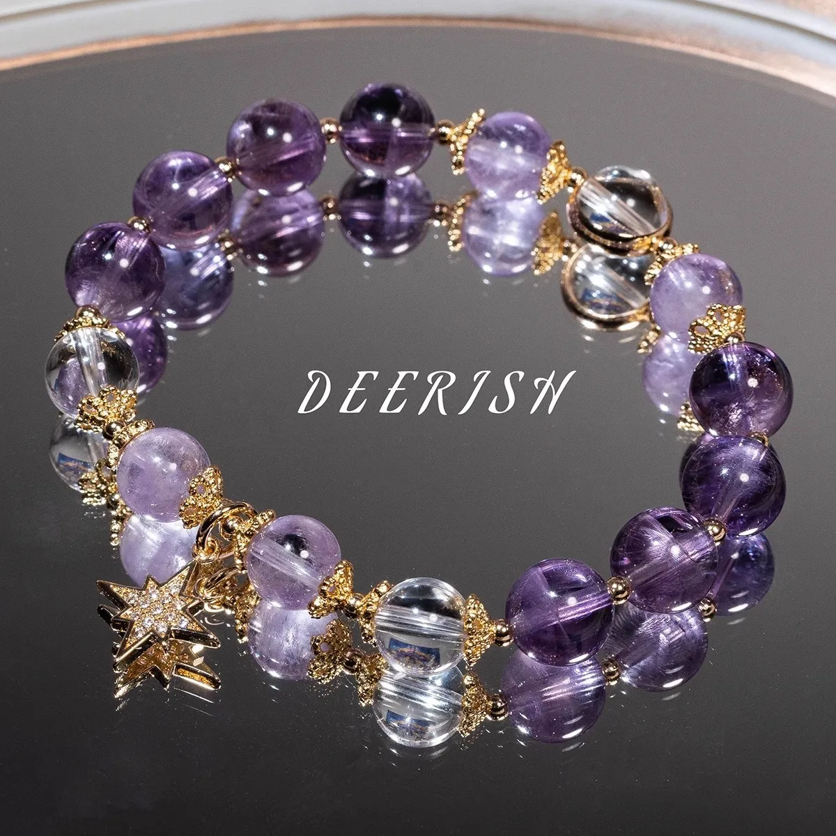 

Natural Student Office Worker Amethyst Hand String Crystal Bracelet Female High End Sense Small Crowd Gifts To Best Friends Luc
