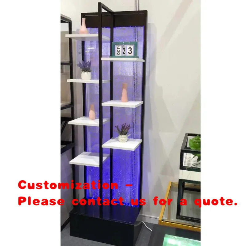 custom.Factory Indoor Decorative Floor Standing Bubble Bookshelf With Colorful Led Lights