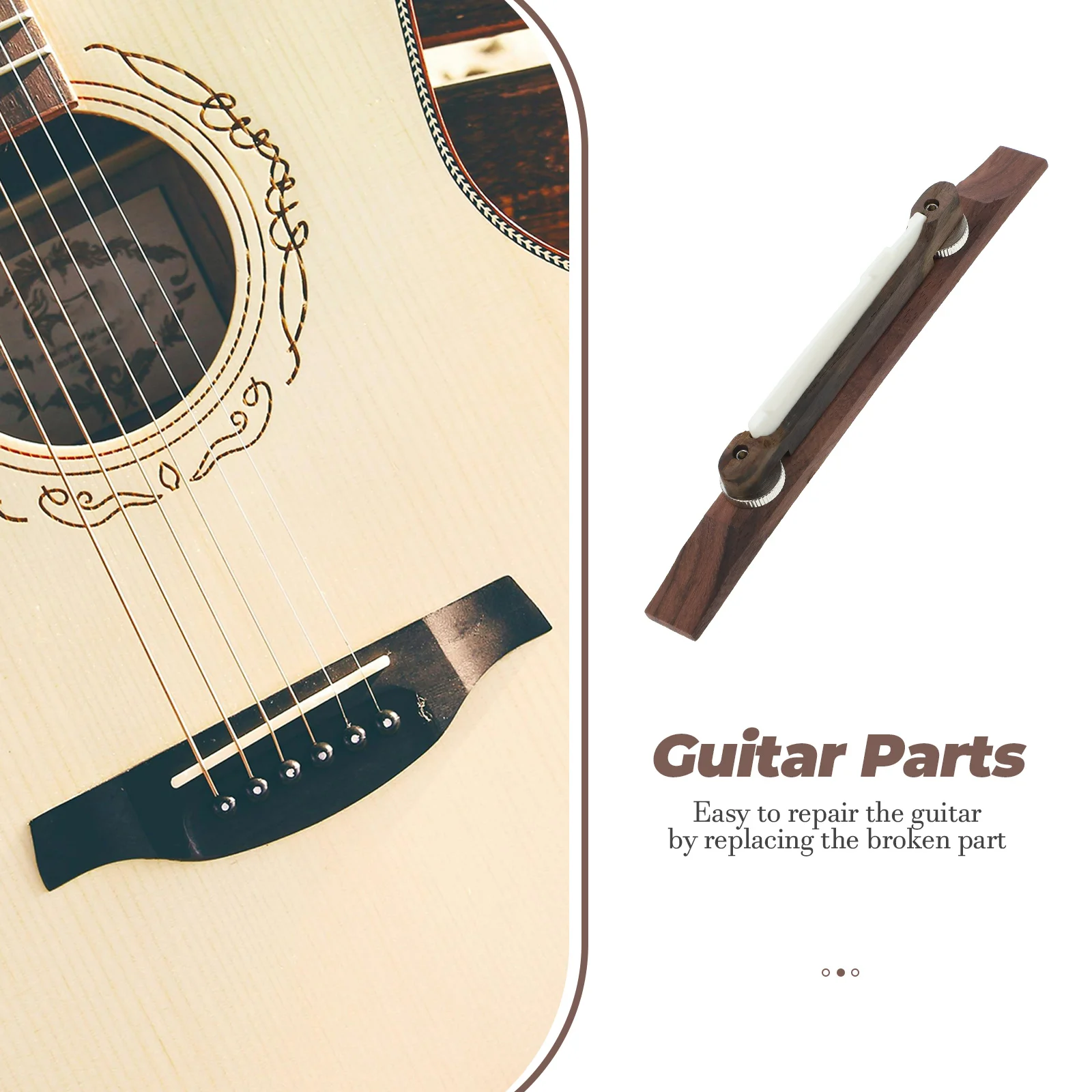 

Adjustable Rosewood Guitar Bridge 15.6Cm Height Angled Jazz Ebony Bone Saddle Luthier Part Guitar Parts Accessories