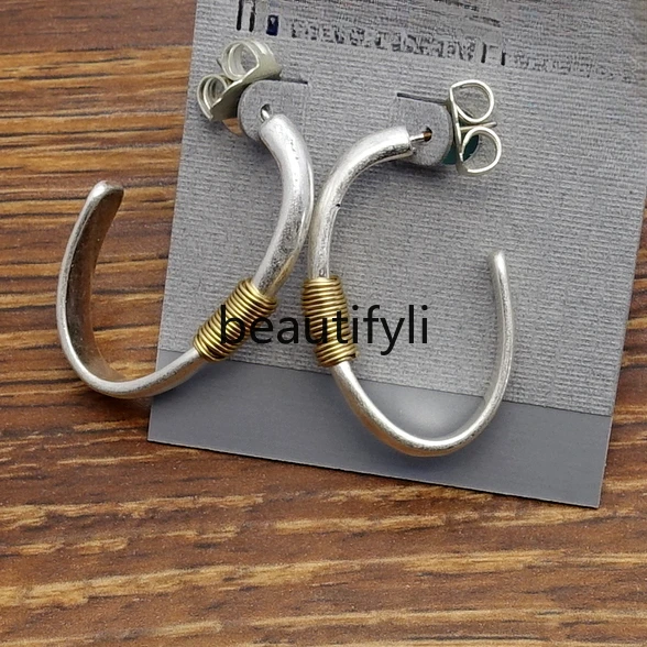 Brand handmade copper wire wound Mori women's artistic temperament personalized earrings