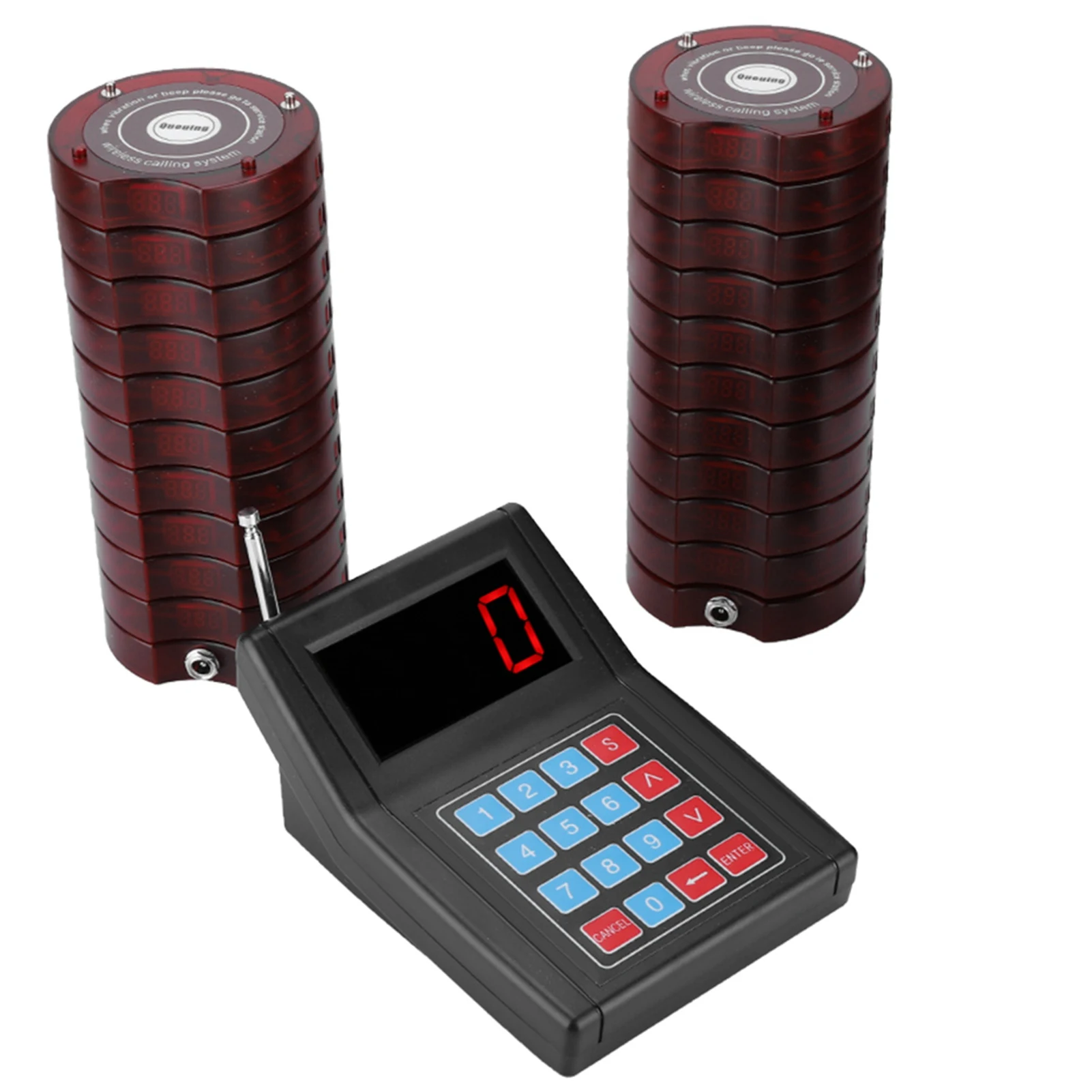 Premium Long Distance 1‑for‑20 1.5KM Connection Restaurant Calling System Wireless Coaster Pager Guest Paging Queuing System