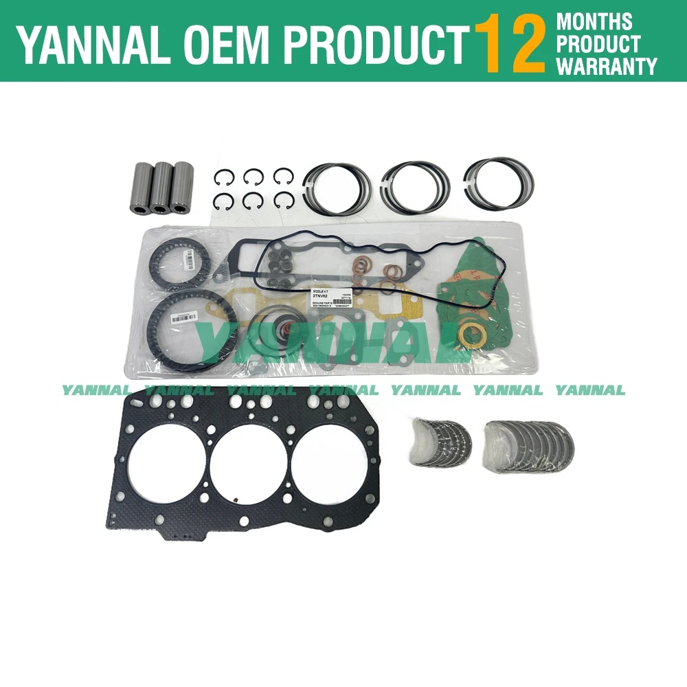 3D82AE-3 3TNE82A Overhaul Re-ring Kit For Yanmar Komatsu Gasket Bearing Ring