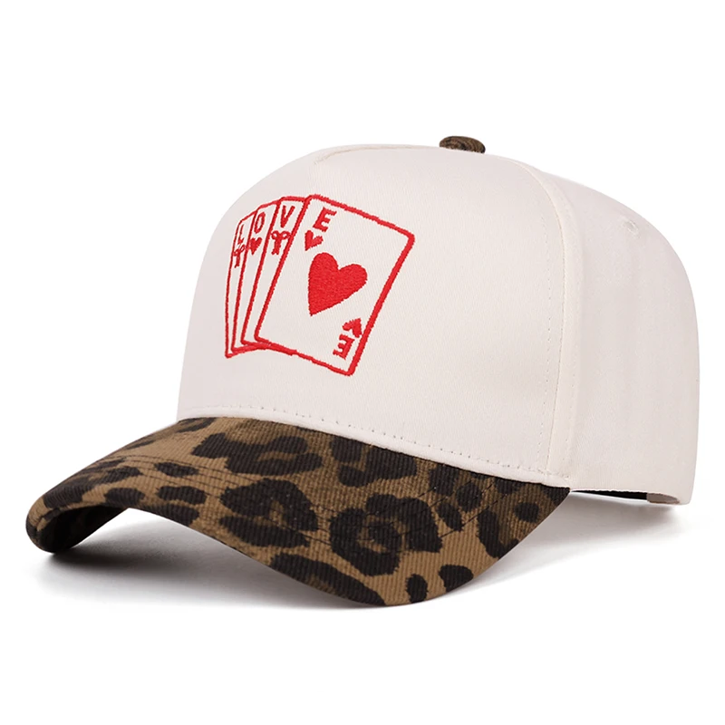 2026 New Baseball Hat Red Peach Poker LOVE Embroidered Hip Hop Skateboarding Hat Daily Commuting Decoration Sunshade Hat Unisex - view 4