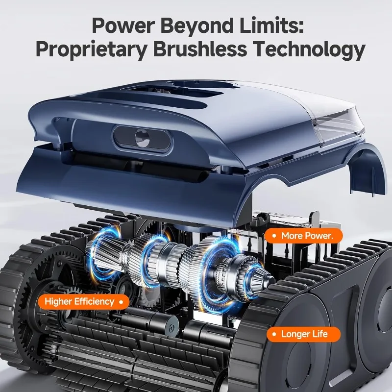 Pool Vacuum for Above Ground Pool & Inground Pools, Smart Navigation Robtic Pool Cleaner with Up to 180 Mins Run time & 2150 Sq.