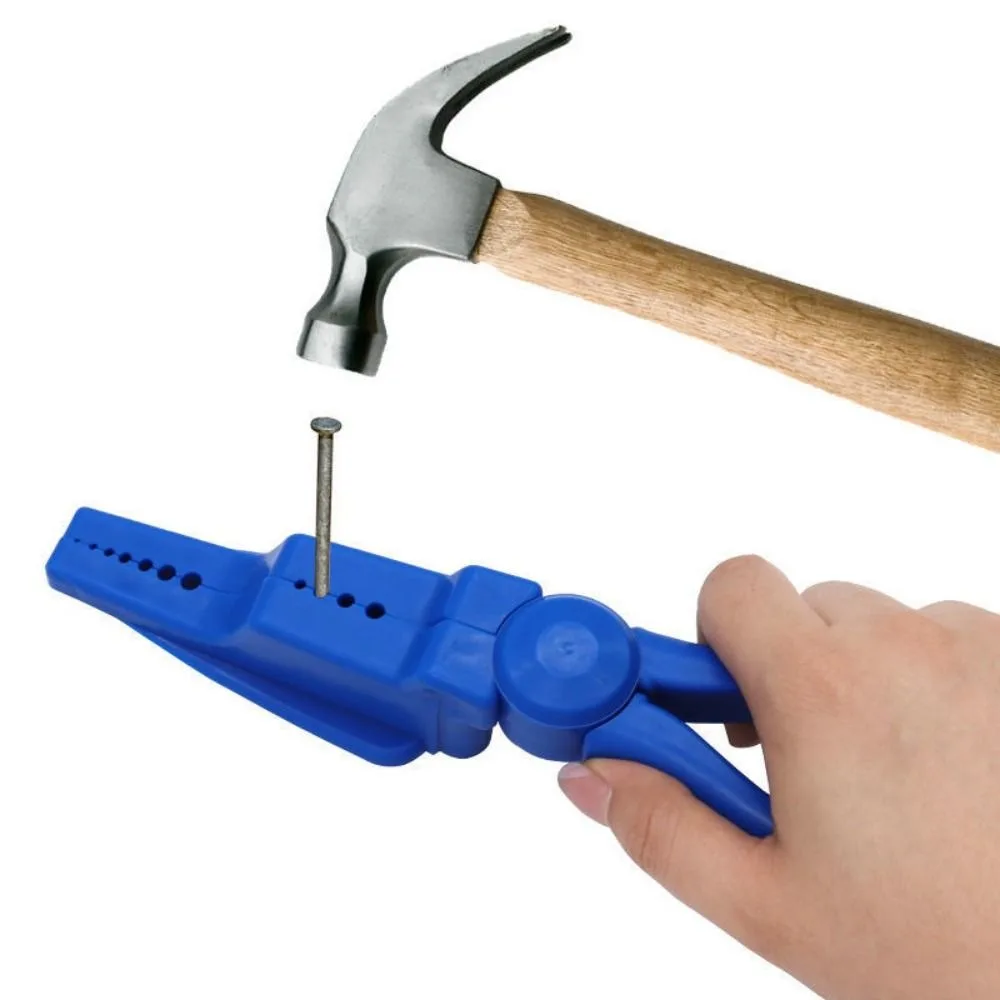 Hand-Operated Nail Holding Pliers Plastic Sliding Joint Anti-Slip Nail Holder Stepped Clamp Portable Nail Fixing Tool