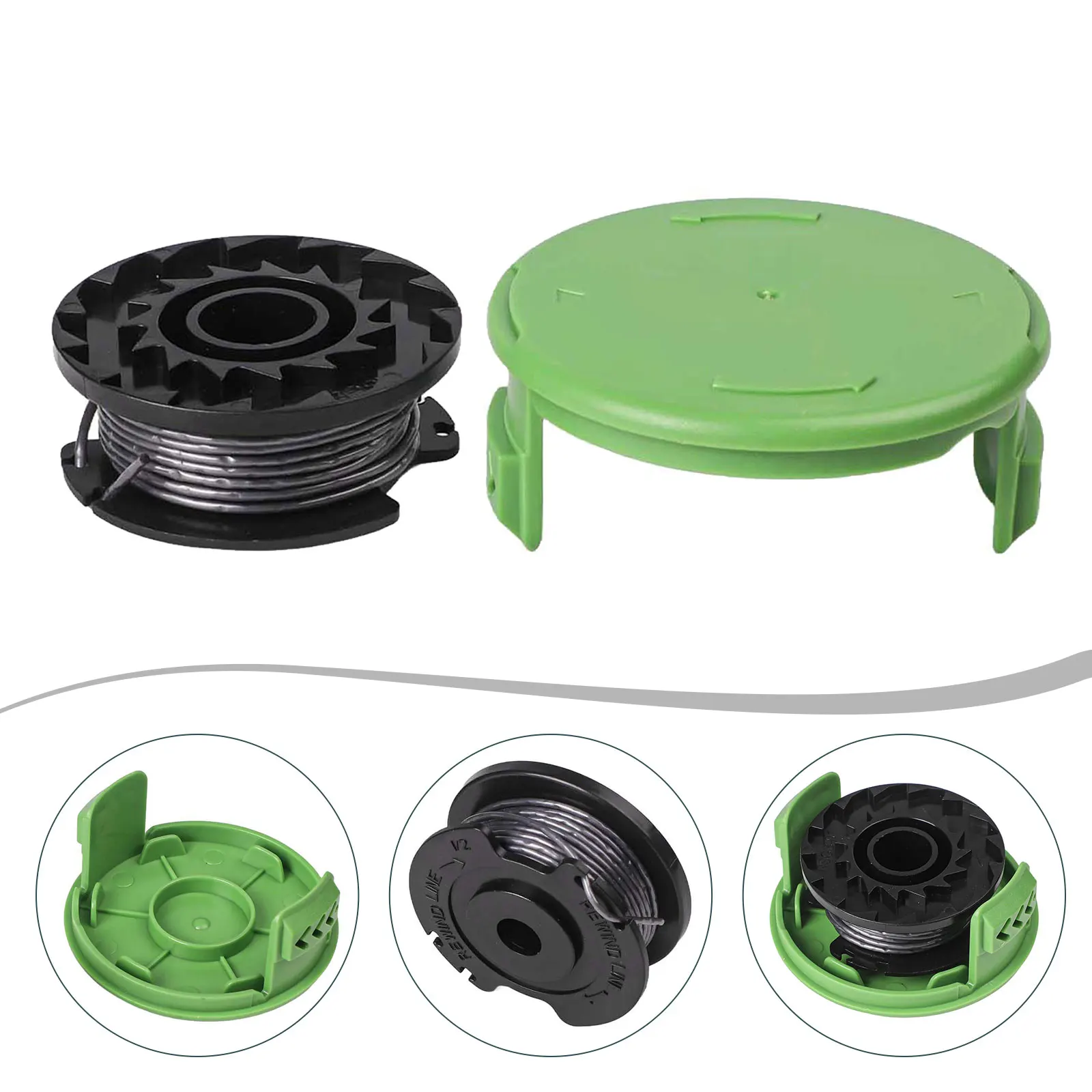 Reliable Line Replacement Line Spool & Cover Cap for Greenworks 21287 24V Trimmer Rugged Material Quick Line Change