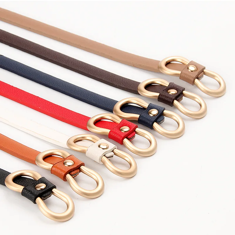 Belt for women's dress, new decorative dress, suit, slim waist seal, no punching, no hole, simple 8-shaped buckle belt