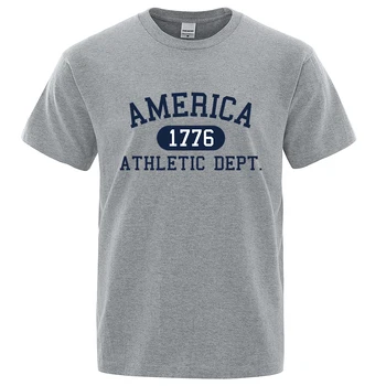 America 1776 Athletic Dept 남성용 통기성 면 티셔츠, 럭셔리 힙합 티셔츠, 패션 티셔츠, 여름  Best5