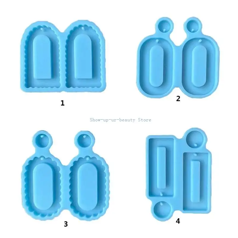 

R9JE Rectangle Earrings Crystal Epoxy Resin Mold Handmade Earrings Eardrop Mold