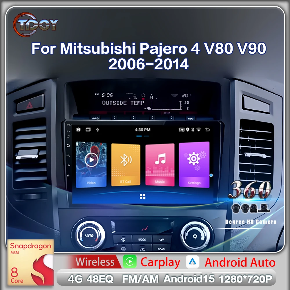 

Car Radio For Mitsubishi Pajero 4 V80 V90 2006-2014 Car Player Android Auto Radio wifi Multimedia GPS Video Navigation Carplay
