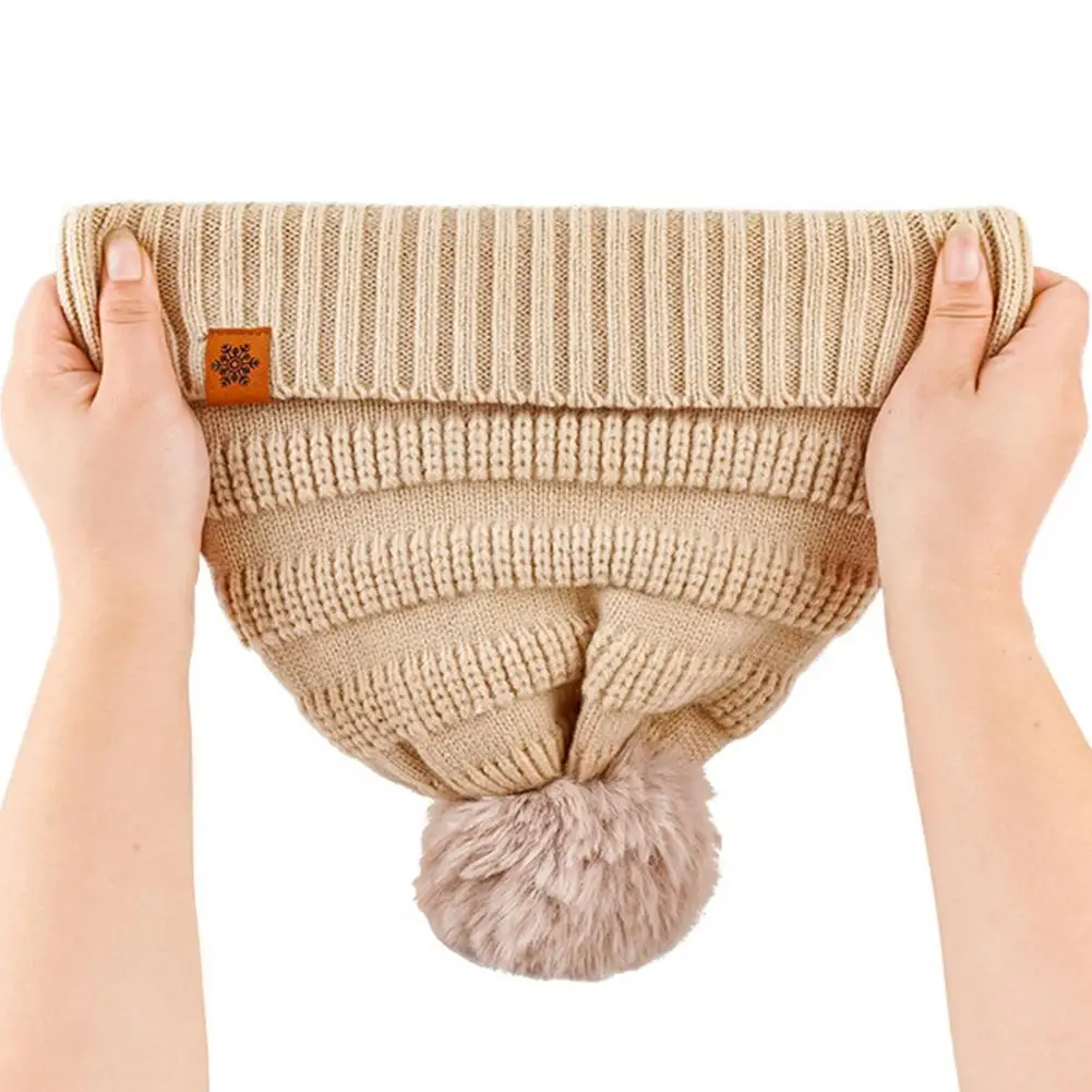 

Dynamic Winter Gloves Women's Winter Knit Beanie Scarf Gloves Set Thick Warm Cap with Ear Windproof Neck for Outdoor