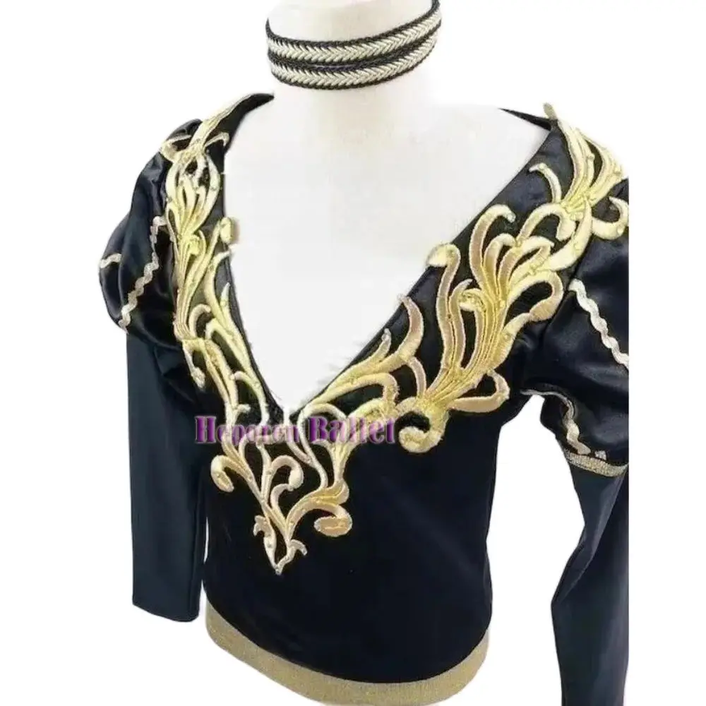 

Customized Men's Swan Lake Prince Variation Ballet Costume With Gold Decoration Men's Balet Top