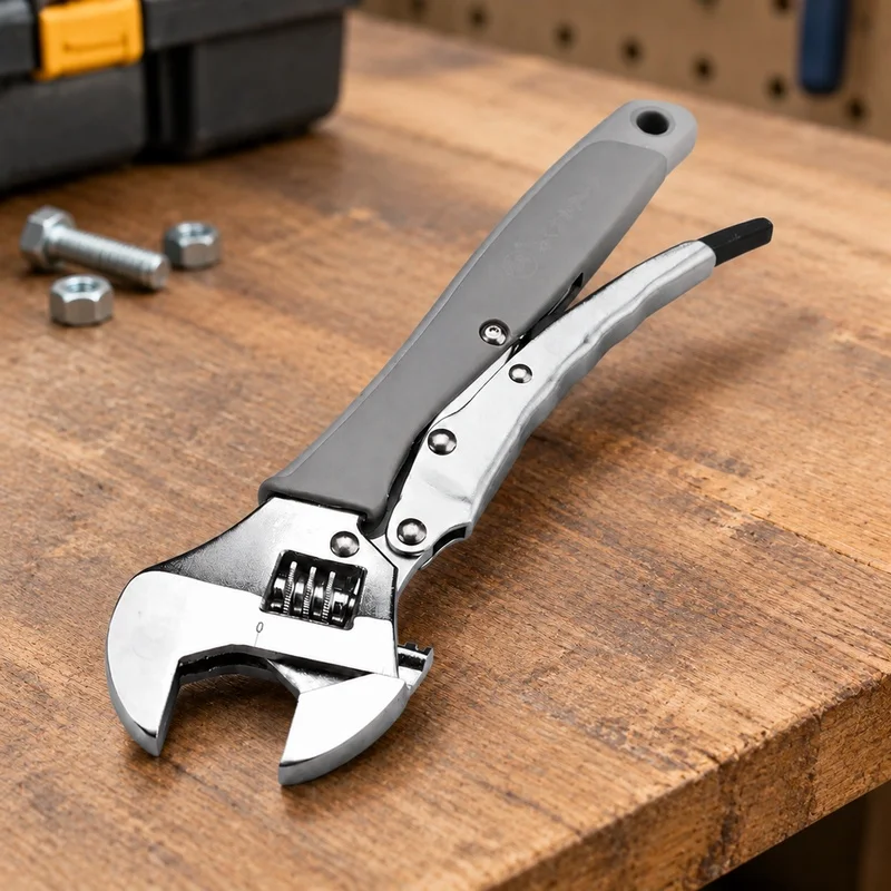 Durable Carbon Steel Adjustable Wrench with 30-33mm Jaw for Workshop and Mechanical Use