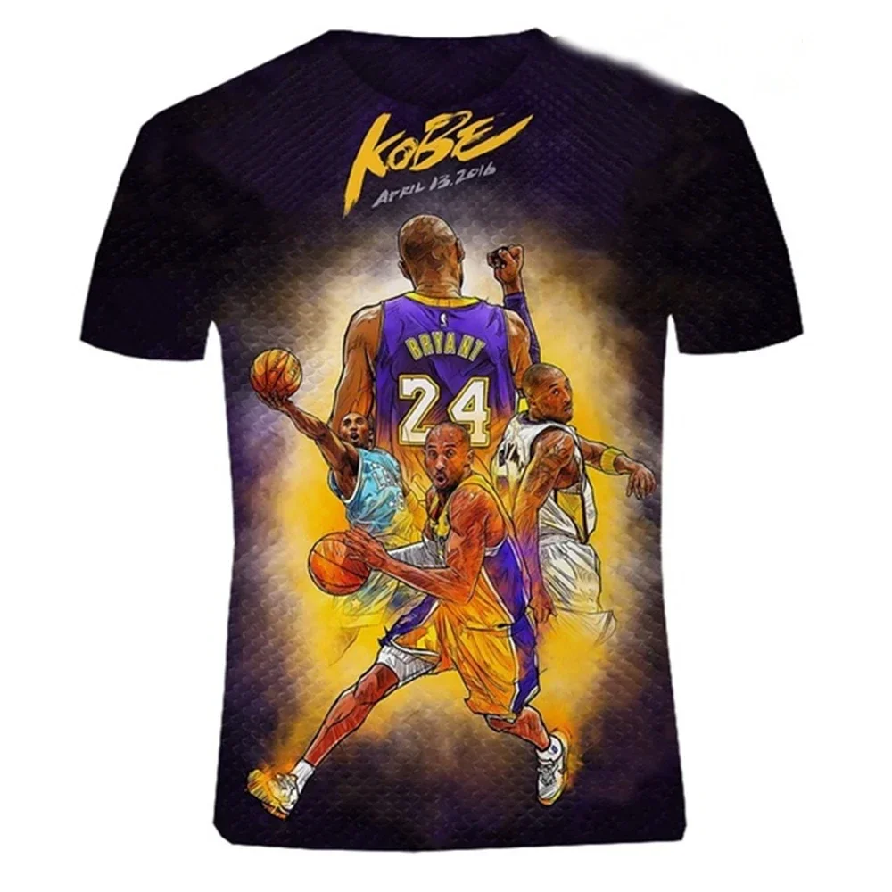 Summer Fashion Hot Selling Commemorative Kobe Bryant 3D Printed Casual Fashion Short Sleeved Shirt  Men Clothing