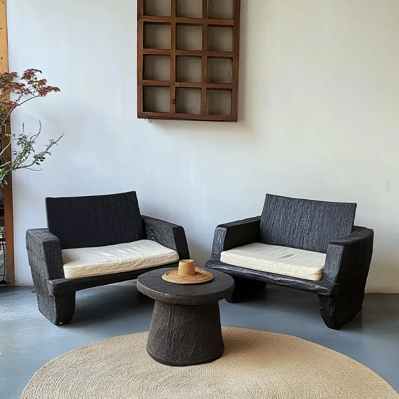 مجموعات أثاث الحدائق البلاستيكية الرجعية المفروشات حديقة أثاث الحدائق مجموعات النسيج البلاستيك جياردينو أريدو أثاث الفناء #4