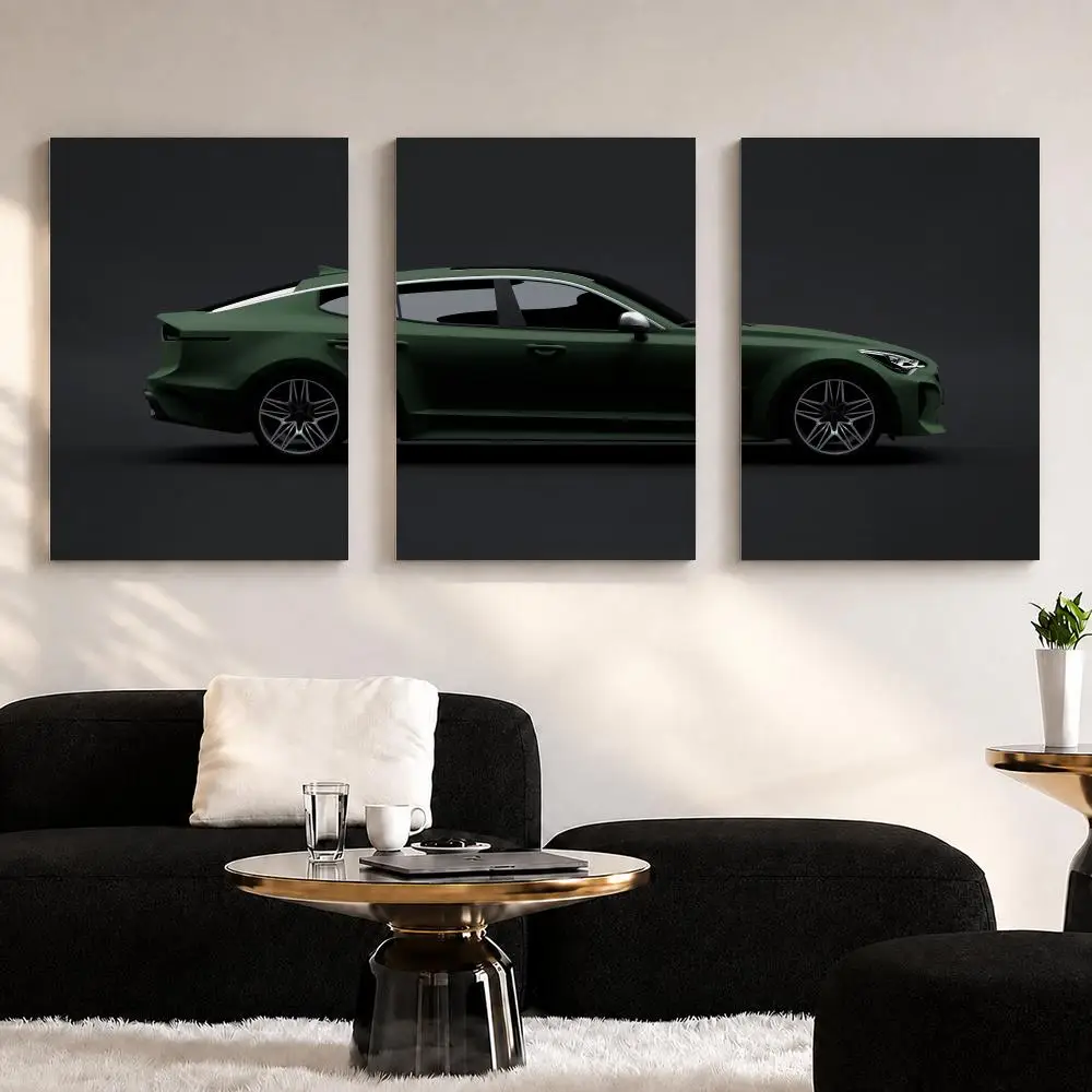 Stinger Sports Sedan Framed Wall Painting Ready to Hang Canvas Poster for Bedroom Living Room Hallway Home Decor Gift