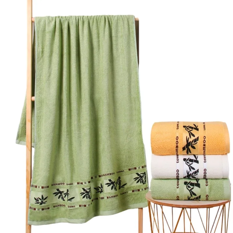 70X140CM Bamboo Big Towel Luxury Hotel Home Embroidered Bath Towel Cover Personalized Sport Gift Towels Green Coffee Cream 수건 세트