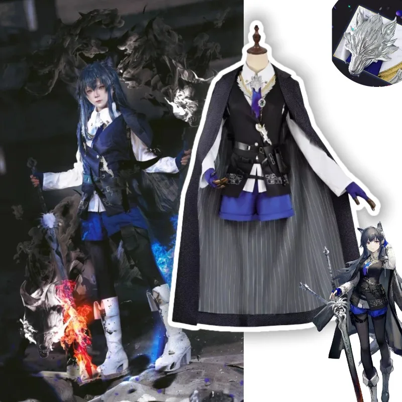 

Game Arknights Texas the Omertosa Cosplay Costume Cloak Coat Shorts Uniform Suit for Women Halloween Anime Party Roleplay Outfit