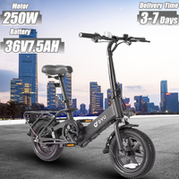 DYU C3 Folding Electric Bike 250W Brushless Motor 36V7.5AH Lithium Battery Electric Bicycle Adult 14 Inch Tire City Travel Ebike