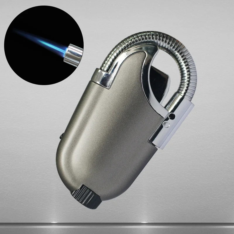 

Windproof Flexible Cigar Butane Lighter Spray Gun Portable Jet Lighter Kitchen Outdoor Blue Flame Torch Gas Lighter
