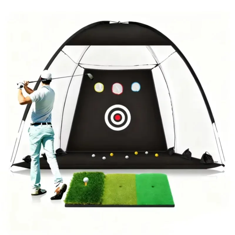 Golf Swing Practice Net Netting Approach Chipping Net 1M/2M/3M Outdoor Indoor Foldable Tent Cage Golf Supplies Accessories